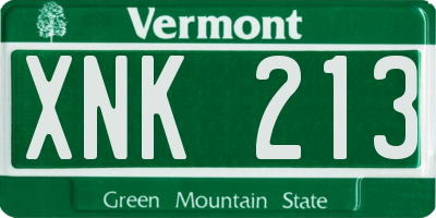 VT license plate XNK213