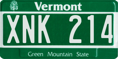 VT license plate XNK214
