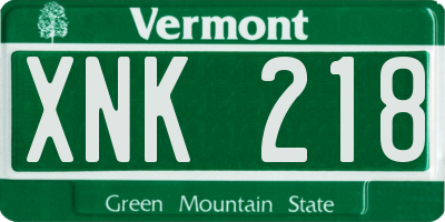 VT license plate XNK218