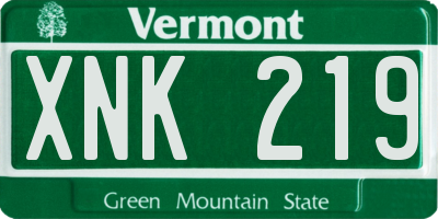 VT license plate XNK219