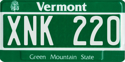 VT license plate XNK220