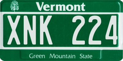 VT license plate XNK224