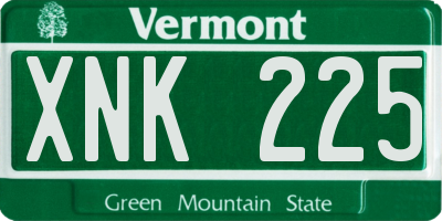 VT license plate XNK225