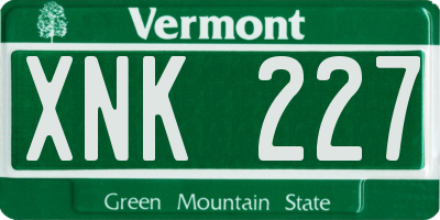VT license plate XNK227