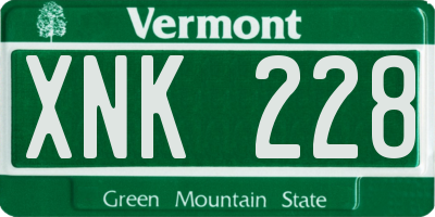 VT license plate XNK228