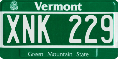 VT license plate XNK229