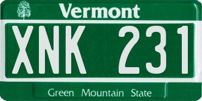 VT license plate XNK231