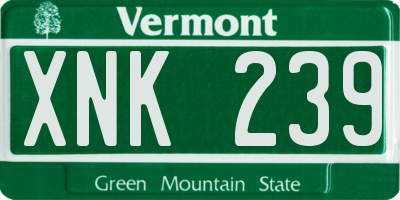 VT license plate XNK239