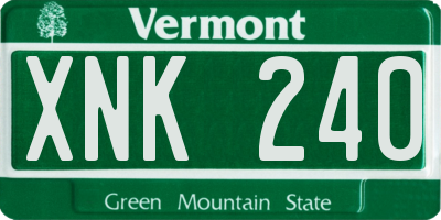 VT license plate XNK240