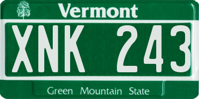 VT license plate XNK243