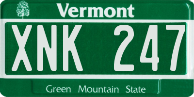 VT license plate XNK247