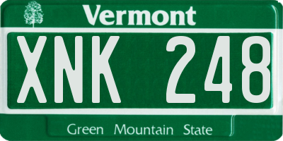 VT license plate XNK248
