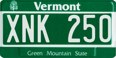 VT license plate XNK250