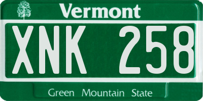 VT license plate XNK258