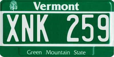 VT license plate XNK259