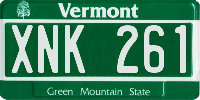 VT license plate XNK261