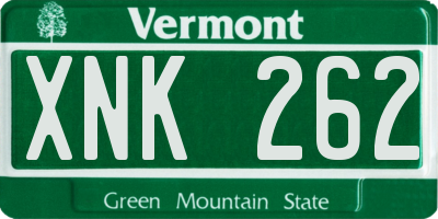 VT license plate XNK262