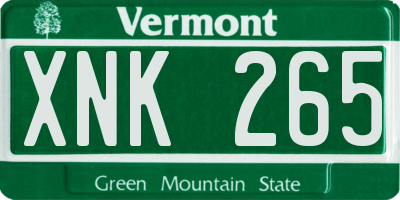 VT license plate XNK265