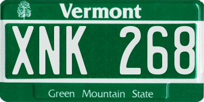 VT license plate XNK268