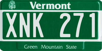 VT license plate XNK271
