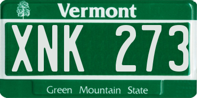 VT license plate XNK273