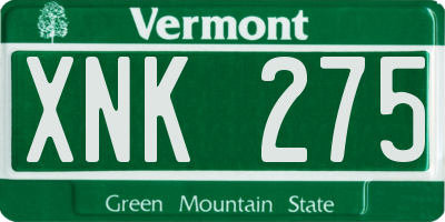 VT license plate XNK275