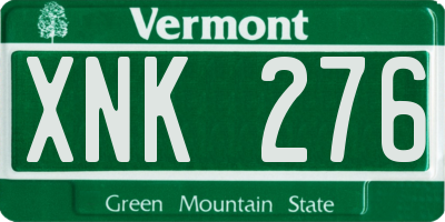 VT license plate XNK276