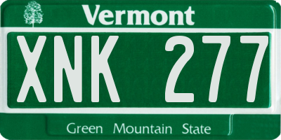VT license plate XNK277