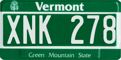 VT license plate XNK278
