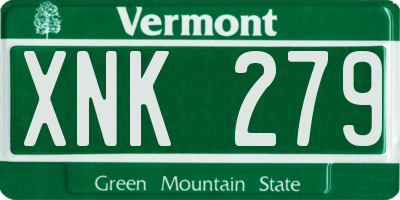 VT license plate XNK279