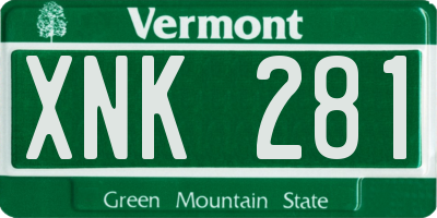 VT license plate XNK281
