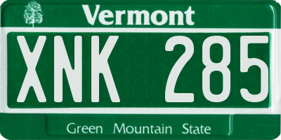 VT license plate XNK285