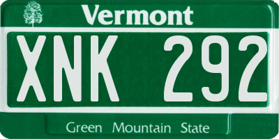 VT license plate XNK292