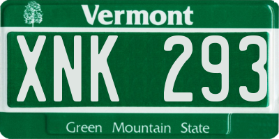 VT license plate XNK293