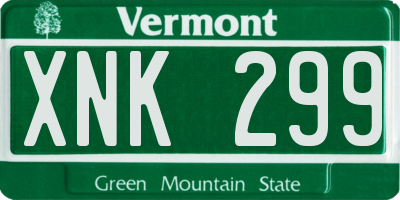 VT license plate XNK299