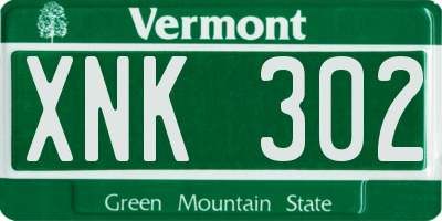 VT license plate XNK302