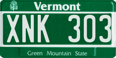 VT license plate XNK303