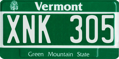 VT license plate XNK305