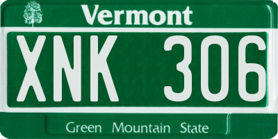 VT license plate XNK306