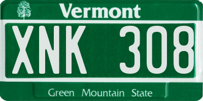 VT license plate XNK308