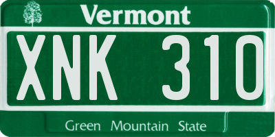 VT license plate XNK310