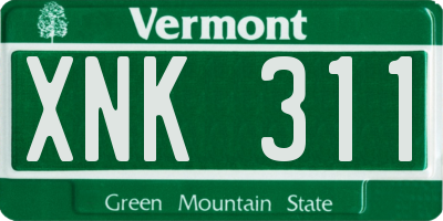 VT license plate XNK311