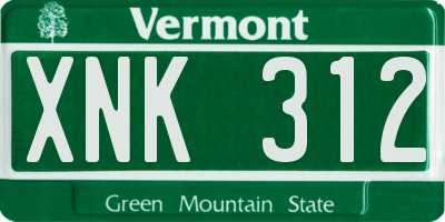 VT license plate XNK312