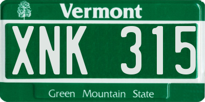 VT license plate XNK315