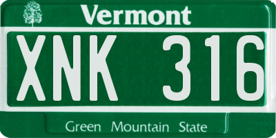 VT license plate XNK316
