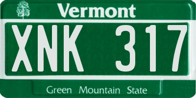 VT license plate XNK317