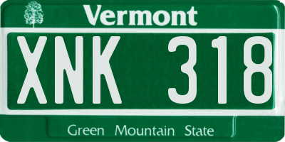 VT license plate XNK318