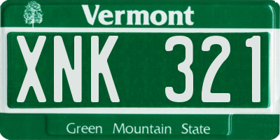 VT license plate XNK321