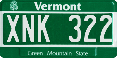VT license plate XNK322