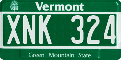 VT license plate XNK324